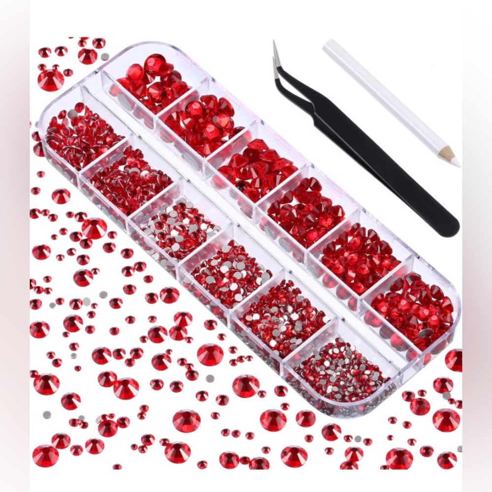 BNWT Red, Clear and Blue Rhinestones for crafts, nails, tumblers, etc.